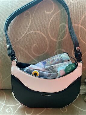 Karl Lagerfeld Silver Trim STUFFED w/ Top Cosmetics & Skincare GIFT READY